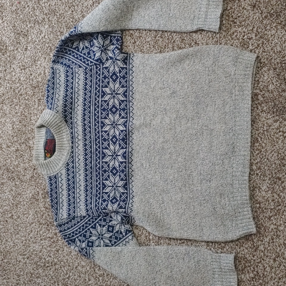VTG Jersild Sweater Men's Gray Fair Ilse Snowflake Knit Pullover Size M